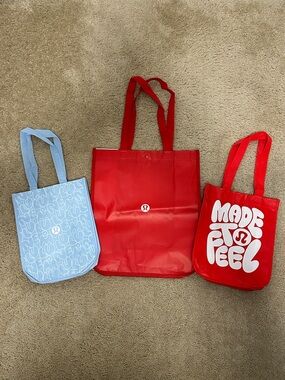 Lululemon Reuseable Shopping‎ Tote Bags - Lot of 3 (1 Large & 2 Small) EUC